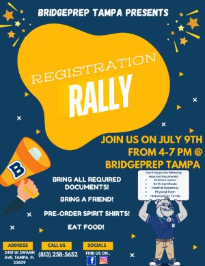 Registration Rally July 9th 4pm - 7pm